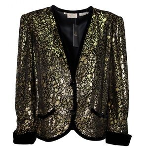 Vintage Valentino Blazer - Metallic Gold & Black